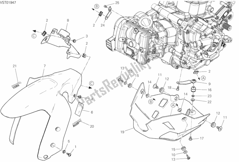 Todas las partes para 34b - Carenado de Ducati Multistrada 950 Thailand 2019